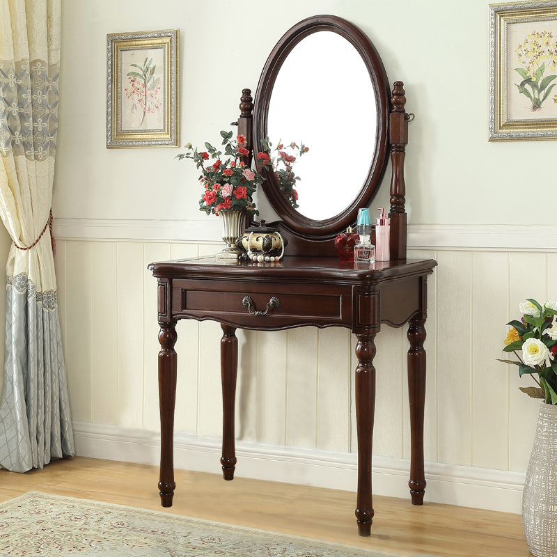 Traditional Rubberwood Bedroom Storage Box 3 Drawer Vanity Tables