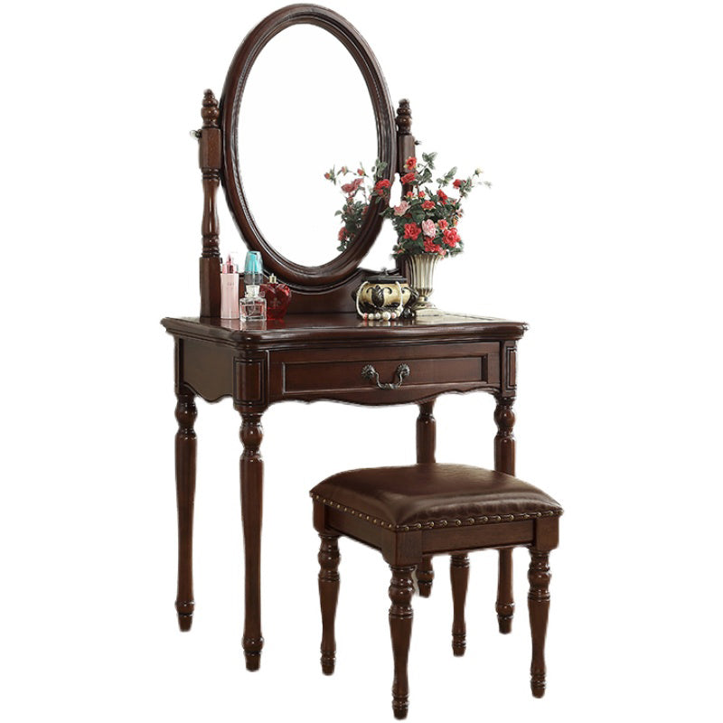 Traditional Rubberwood Bedroom Storage Box 3 Drawer Vanity Tables