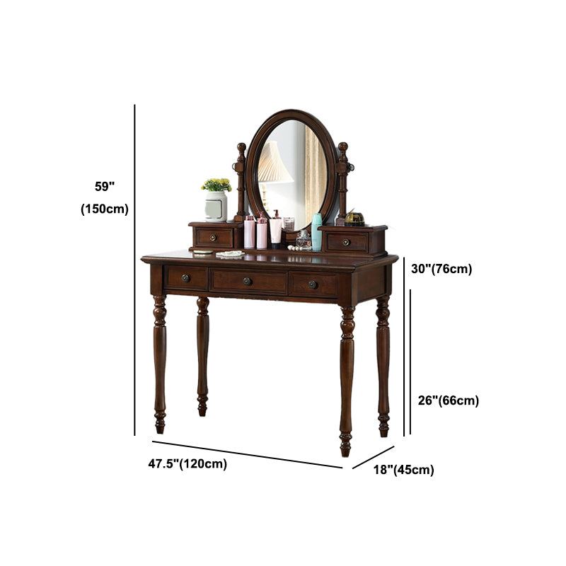 Traditional Rubberwood Bedroom Storage Box 3 Drawer Vanity Tables