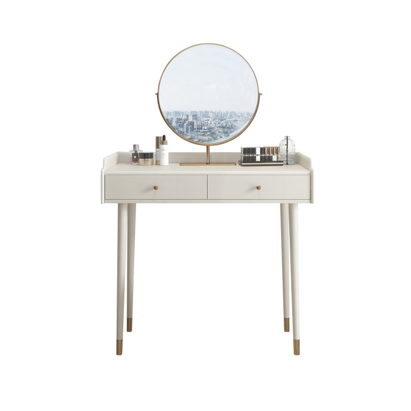 Bedroom Contemporary Storage Box 2-Drawer Cream Vanity Dressing Table