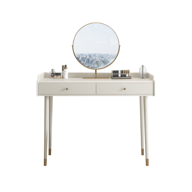 Bedroom Contemporary Storage Box 2-Drawer Cream Vanity Dressing Table