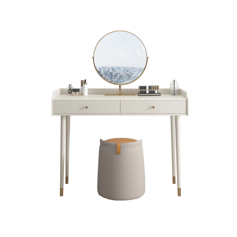 Bedroom Contemporary Storage Box 2-Drawer Cream Vanity Dressing Table