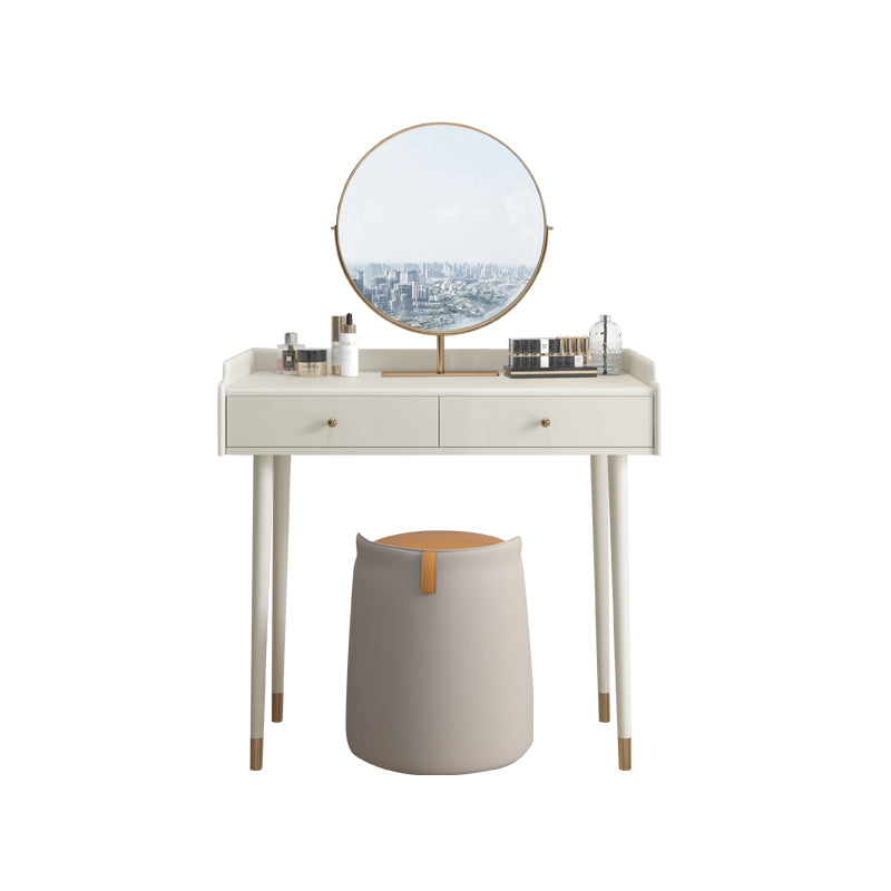 Bedroom Contemporary Storage Box 2-Drawer Cream Vanity Dressing Table