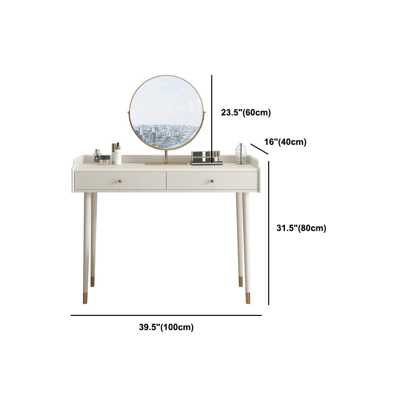 Bedroom Contemporary Storage Box 2-Drawer Cream Vanity Dressing Table