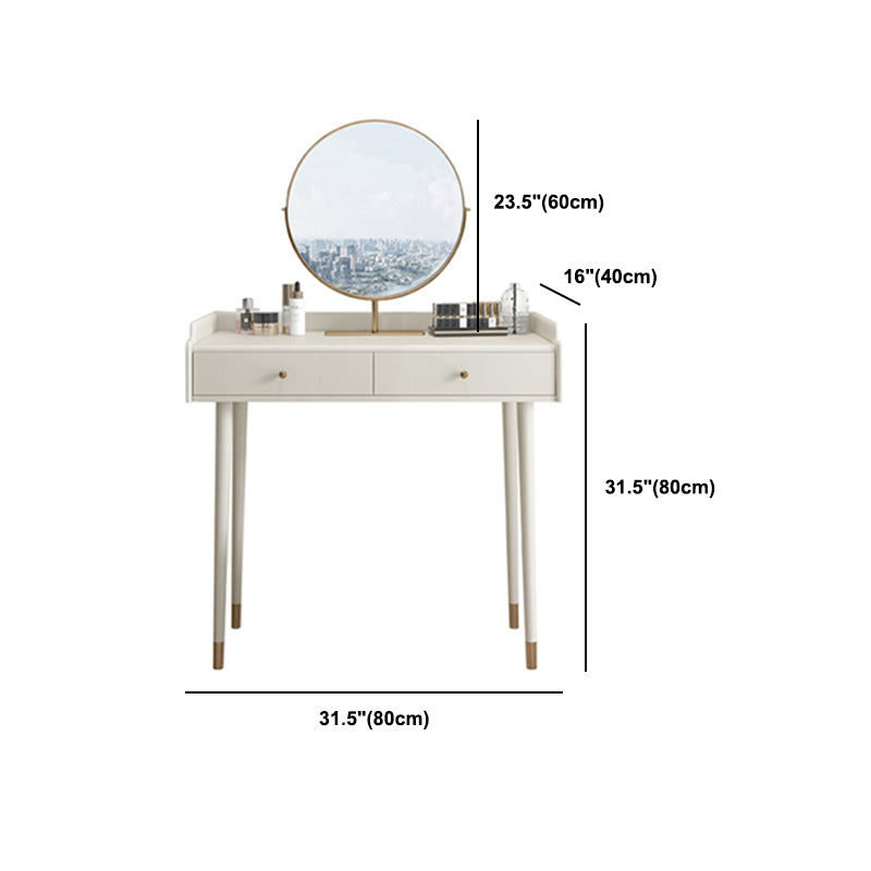 Bedroom Contemporary Storage Box 2-Drawer Cream Vanity Dressing Table