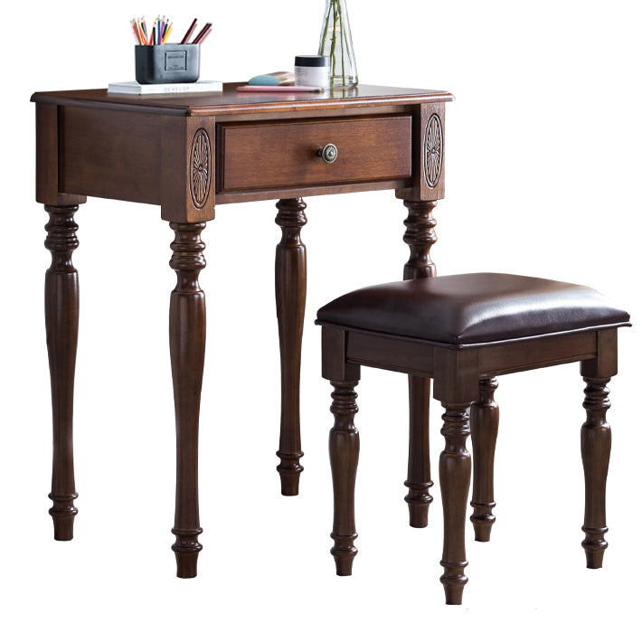 Traditional Rubberwood Bedroom Storage Box 1 Drawers Vanity Table