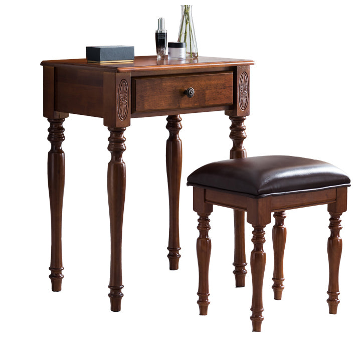 Traditional Rubberwood Bedroom Storage Box 1 Drawers Vanity Table