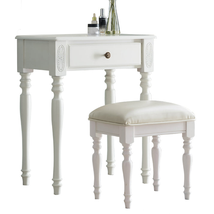 Traditional Rubberwood Bedroom Storage Box 1 Drawers Vanity Table