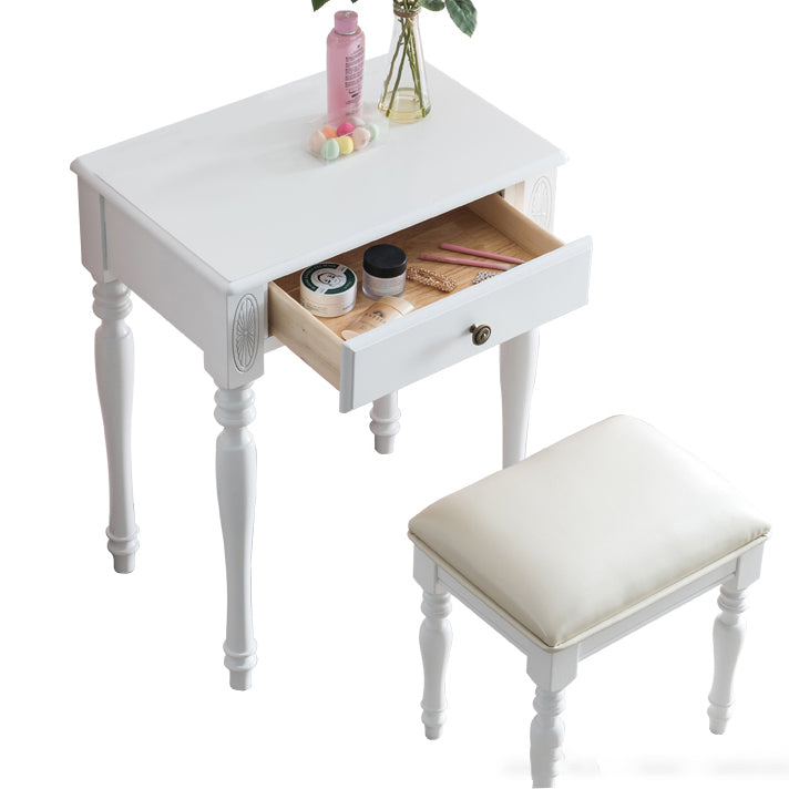 Traditional Rubberwood Bedroom Storage Box 1 Drawers Vanity Table