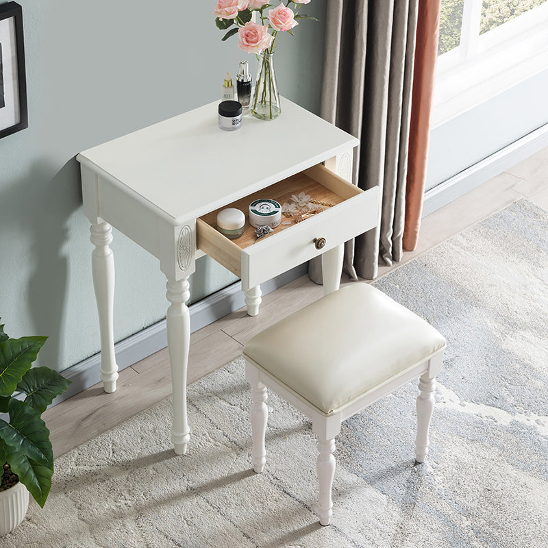 Traditional Rubberwood Bedroom Storage Box 1 Drawers Vanity Table