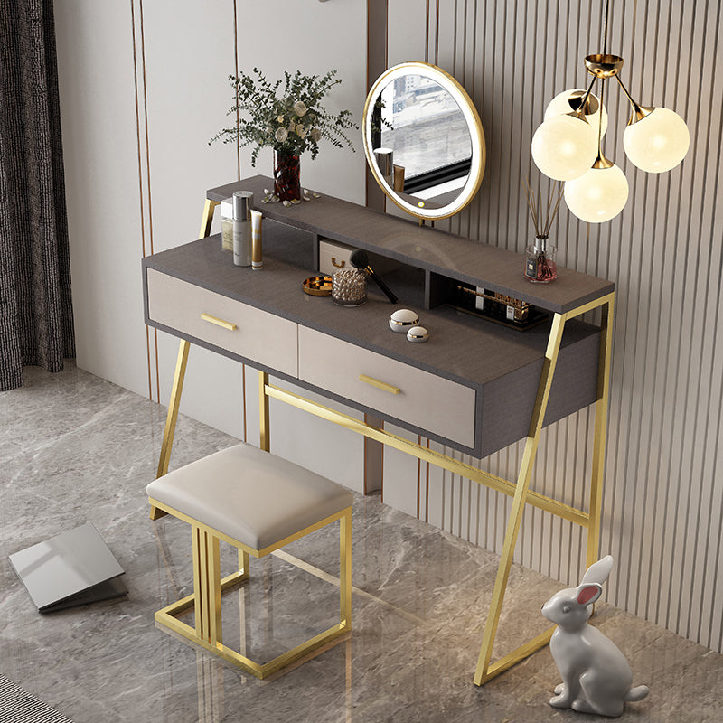 Bedroom Glam 2-Drawer Standing Storage Box Vanity Dressing Table