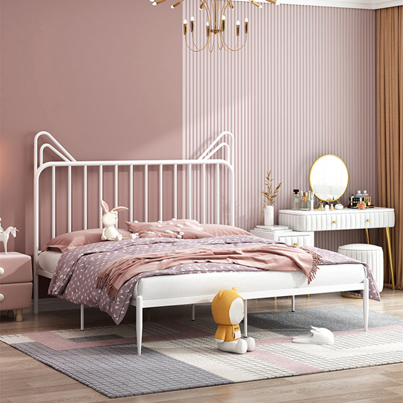Contemporary Standard Bed with Headboard Open-Frame Metal Bed