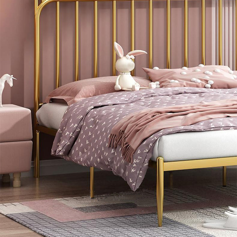 Contemporary Standard Bed with Headboard Open-Frame Metal Bed