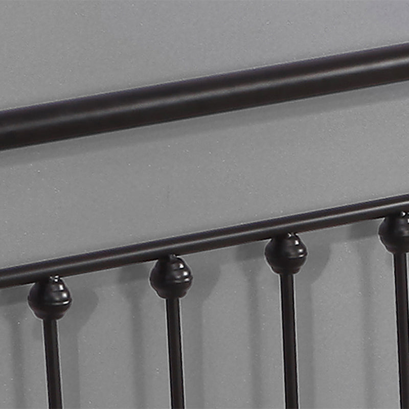 Contemporary Standard Bed Iron Frame with Rectangular Spindle Headboard