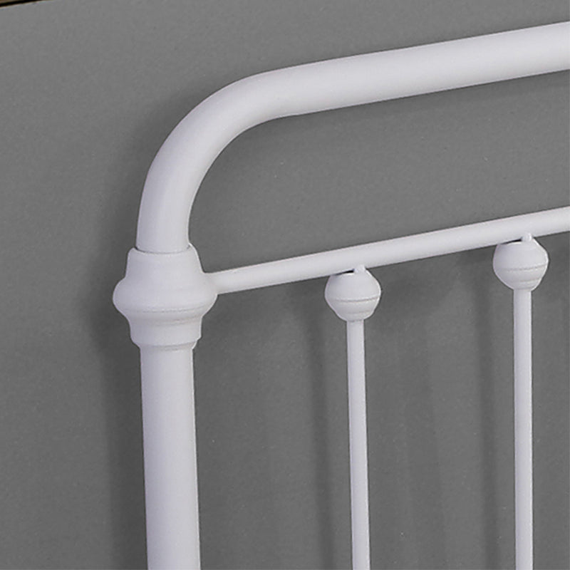 Contemporary Standard Bed Iron Frame with Rectangular Spindle Headboard