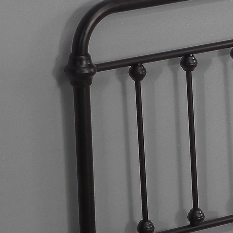Contemporary Standard Bed Iron Frame with Rectangular Spindle Headboard