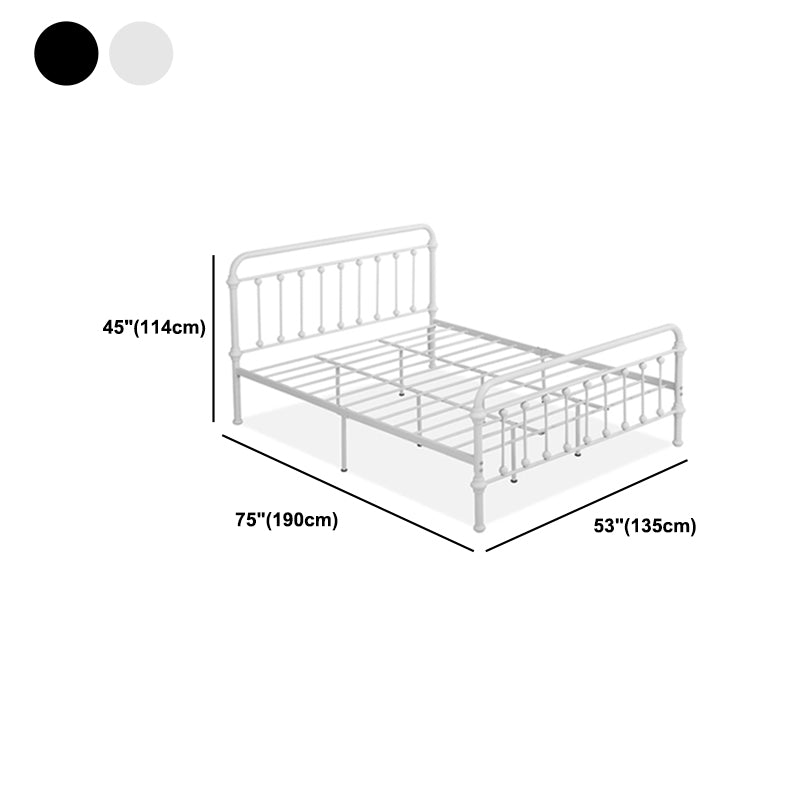 Contemporary Standard Bed Iron Frame with Rectangular Spindle Headboard
