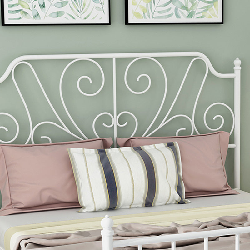 Modern Style Metal Bed Including Headboard Open-Frame Bed in Black/White