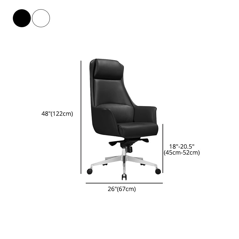 Ergonomic Faux Leather Task Chair with Padded Arms Contemporary Office Chair