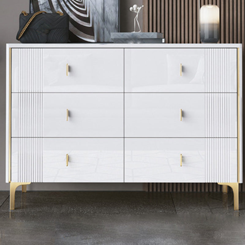 Modern Slate Storage Chest Glam Style Double Dresser with 6 / 8 Drawers