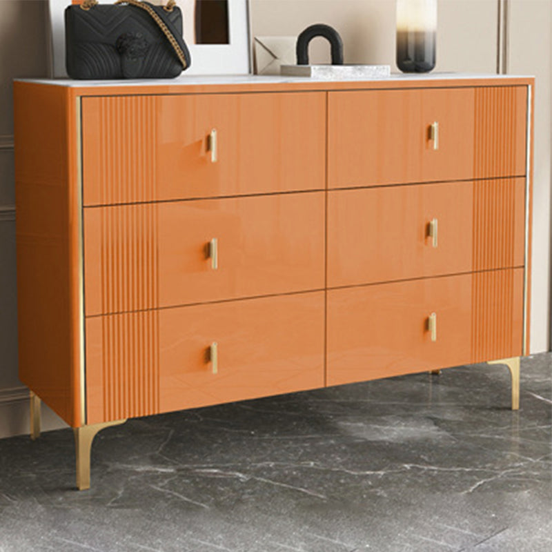 Modern Slate Storage Chest Glam Style Double Dresser with 6 / 8 Drawers
