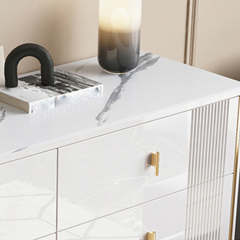 Modern Slate Storage Chest Glam Style Double Dresser with 6 / 8 Drawers