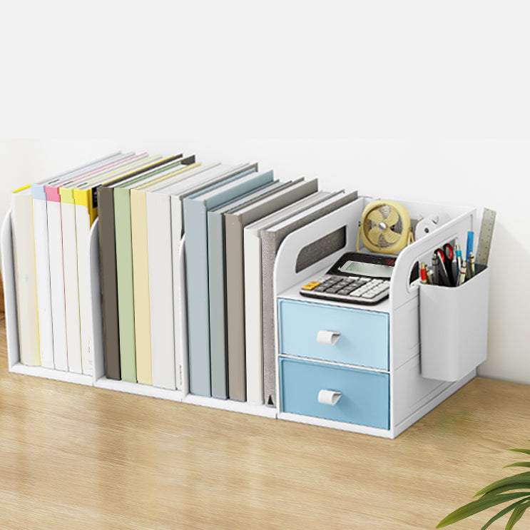 Modern Standard Plastic Bookcase Closed Back Bookshelf for Desk