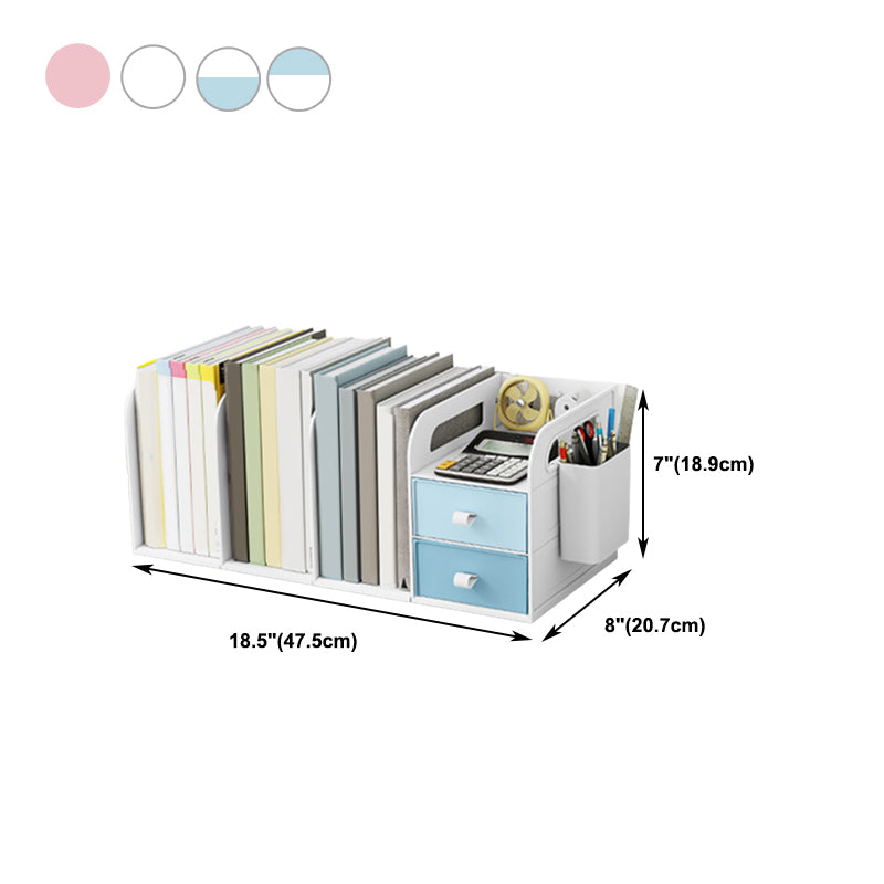 Modern Standard Plastic Bookcase Closed Back Bookshelf for Desk