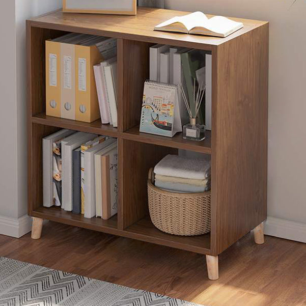 Modern Standard Wooden Bookcase Closed Back Bookshelf for Balcony and Living Room