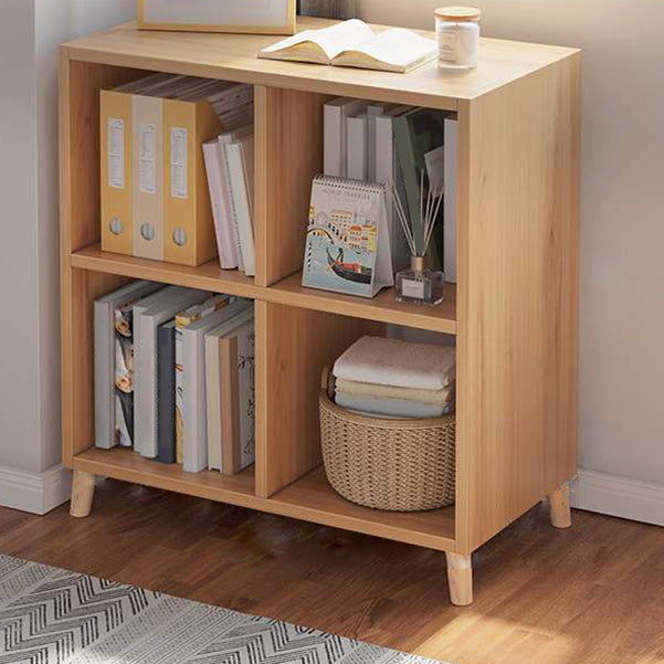 Modern Standard Wooden Bookcase Closed Back Bookshelf for Balcony and Living Room