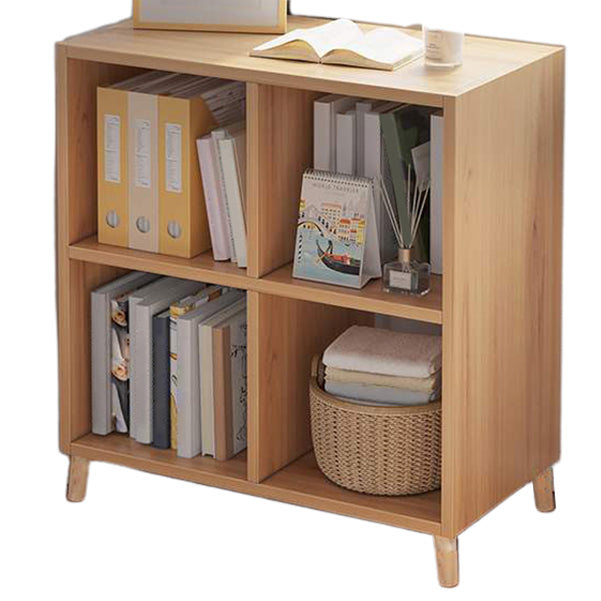 Modern Standard Wooden Bookcase Closed Back Bookshelf for Balcony and Living Room