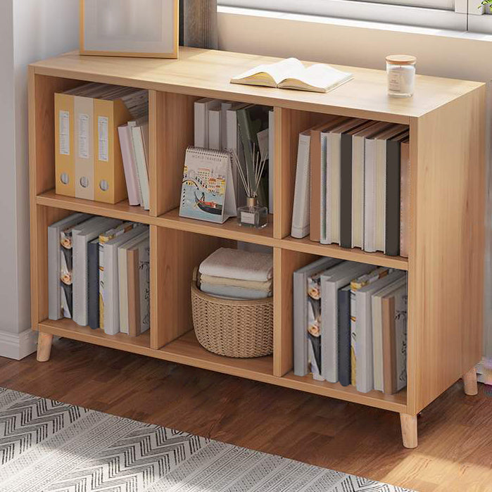 Modern Standard Wooden Bookcase Closed Back Bookshelf for Balcony and Living Room