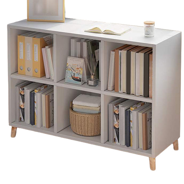 Modern Standard Wooden Bookcase Closed Back Bookshelf for Balcony and Living Room