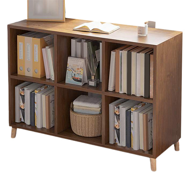 Modern Standard Wooden Bookcase Closed Back Bookshelf for Balcony and Living Room