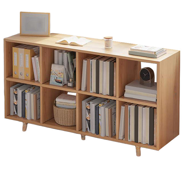 Modern Standard Wooden Bookcase Closed Back Bookshelf for Balcony and Living Room