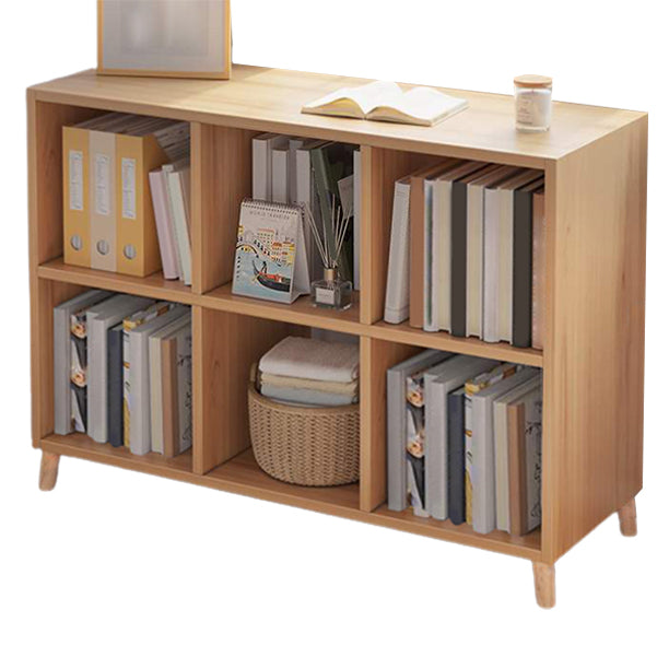 Modern Standard Wooden Bookcase Closed Back Bookshelf for Balcony and Living Room