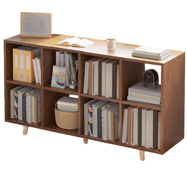 Modern Standard Wooden Bookcase Closed Back Bookshelf for Balcony and Living Room