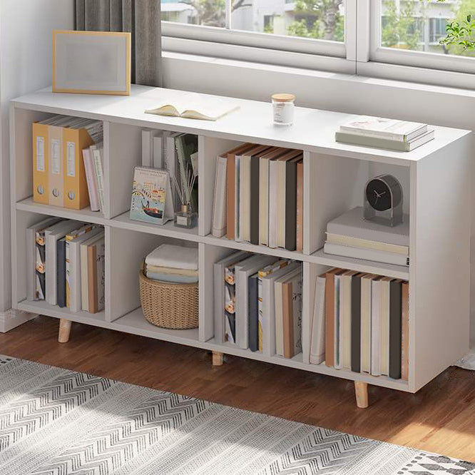 Modern Standard Wooden Bookcase Closed Back Bookshelf for Balcony and Living Room
