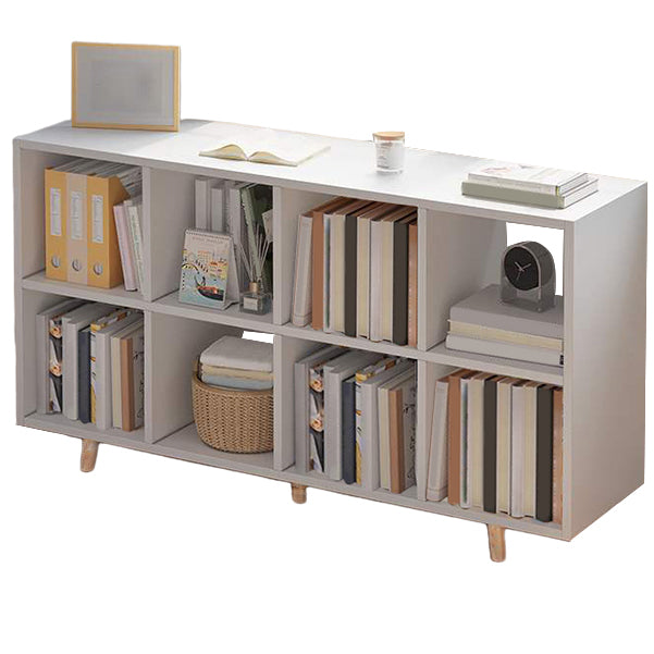 Modern Standard Wooden Bookcase Closed Back Bookshelf for Balcony and Living Room