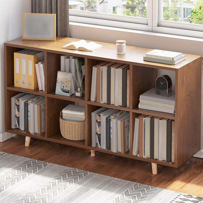 Modern Standard Wooden Bookcase Closed Back Bookshelf for Balcony and Living Room