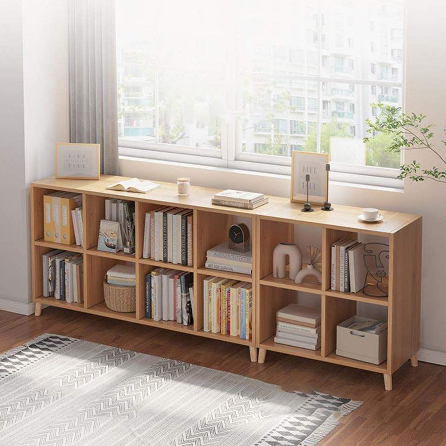 Modern Standard Wooden Bookcase Closed Back Bookshelf for Balcony and Living Room