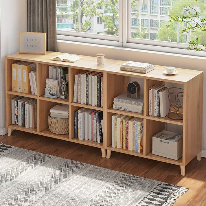 Modern Standard Wooden Bookcase Closed Back Bookshelf for Balcony and Living Room