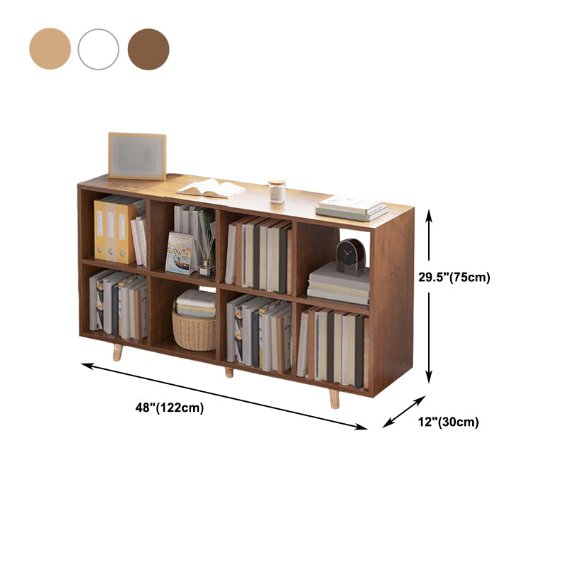 Modern Standard Wooden Bookcase Closed Back Bookshelf for Balcony and Living Room