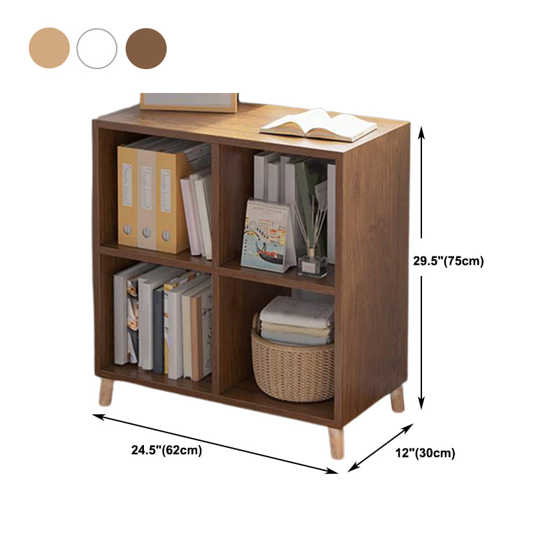 Modern Standard Wooden Bookcase Closed Back Bookshelf for Balcony and Living Room