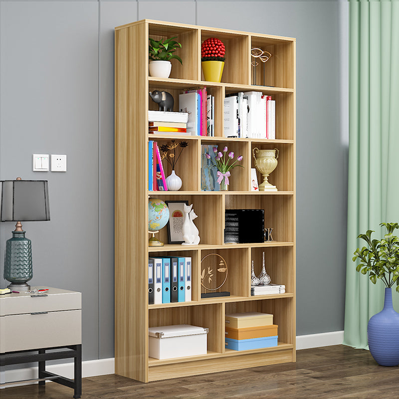 71" H X 9.5" W Modern Bookshelf Wooden Closed Back Bookcase with Rectangular Shelves