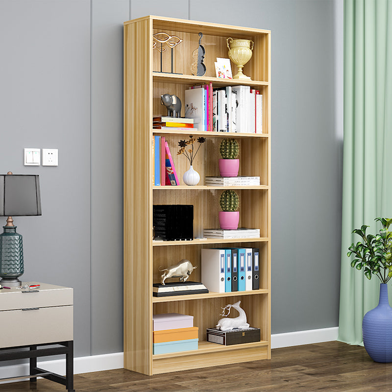 71" H X 9.5" W Modern Bookshelf Wooden Closed Back Bookcase with Rectangular Shelves