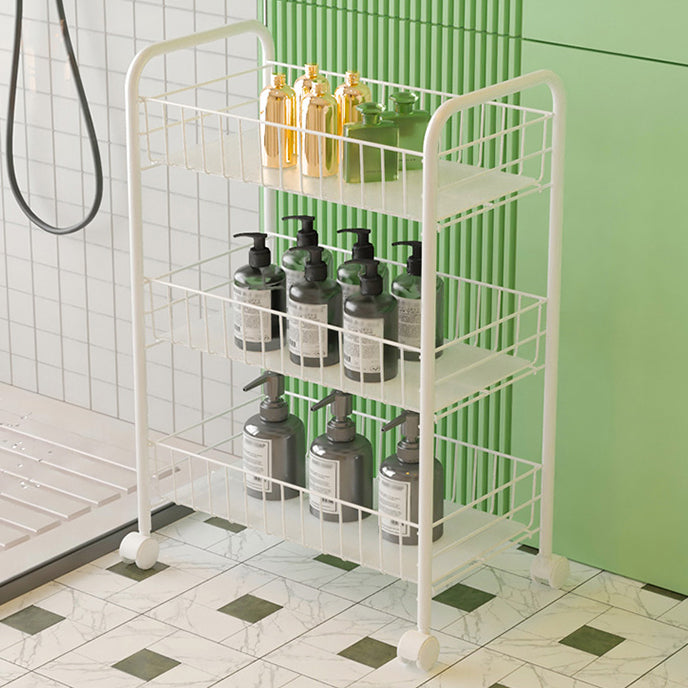 Modern Etagere Metal Bookcase Open Back Bookshelf for Balcony and Living Room