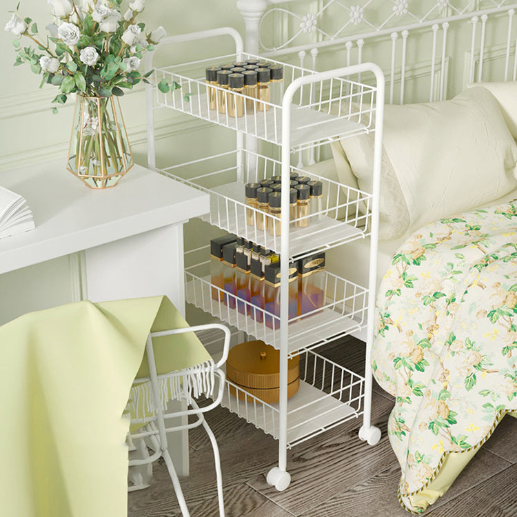 Modern Etagere Metal Bookcase Open Back Bookshelf for Balcony and Living Room