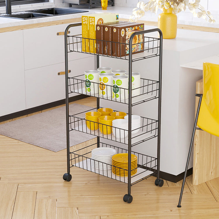 Modern Etagere Metal Bookcase Open Back Bookshelf for Balcony and Living Room