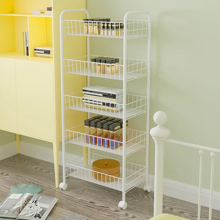 Modern Etagere Metal Bookcase Open Back Bookshelf for Balcony and Living Room